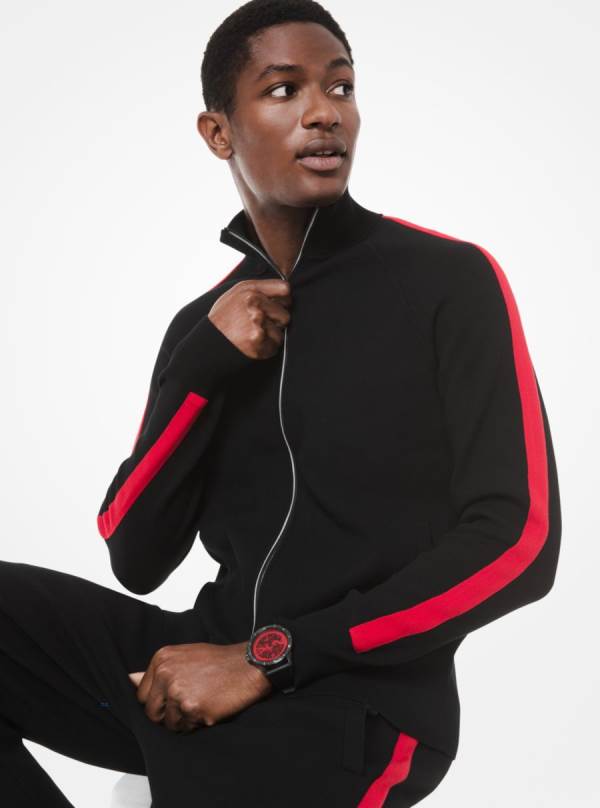 Panske Bundy Michael Kors KORS X TECH Knit Track Čierne - Oblecenie Michael Kors Sleva | MFDJR-8356